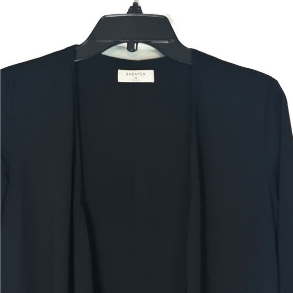 Babaton Black Sheer Tie Front Long Sleeve Flowy Boho Cardigan Duster Blouse - Picture 2 of 10